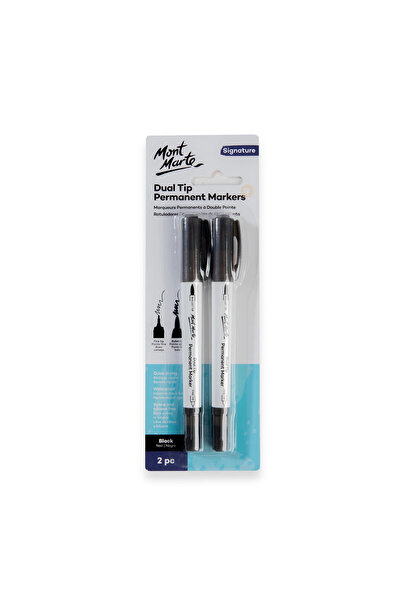 Mont Marte Black Permanent Marker Pen 2-Pack