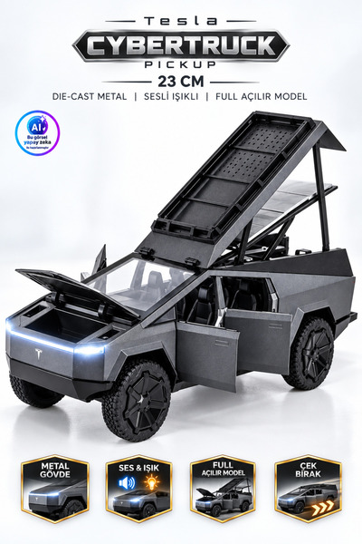 YILDIRIM OYUNCAK Sesli Işıklı Çek Bırak Die Cast Model Açılabilir Kapılar Tes...
