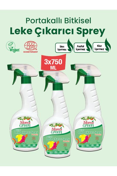 Mom's Green 3'lü Set Bitkisel Leke Çıkarıcı Sprey Portakal Kokulu (3 Adetx750ml)