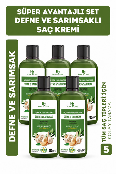 Hunca Care Defne ve Sarımsaklı Saç Kremi 485 ml 5 Adet