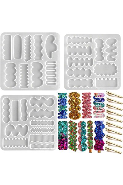 Choice M 13Pcs 13 Pieces, 3 Sets of Silicone Hairpin Molds & 10 Duckbill Hair...