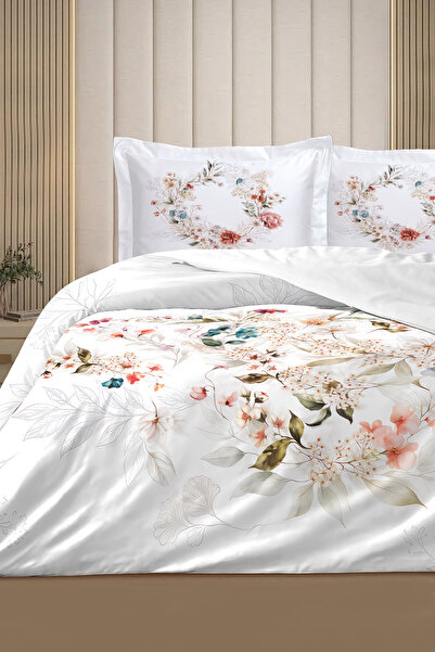 MonoHome Premium Cotton Satin Double Duvet Cover Set Special Woven Blue Butte...