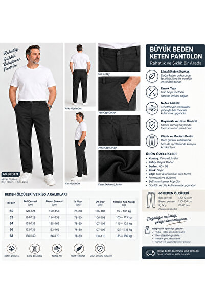 HG BÜYÜK BEDEN ERKEK LİKRALI PANTOLON
