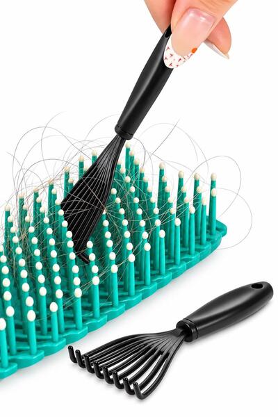 jetfast 2 Pieces Mini Practical Hair Brush and Comb Cleaning Tool Comb Cleane...