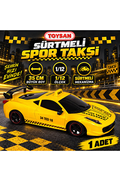 Toysan 1/12 Sliding Sports Yellow Taxi Car Fer 1 Piece 35 cm