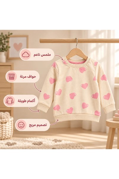 LOOFI 100% Cotton Baby Top - Comfortable for Daily Use (3 Months - 3 Years) / Hearts