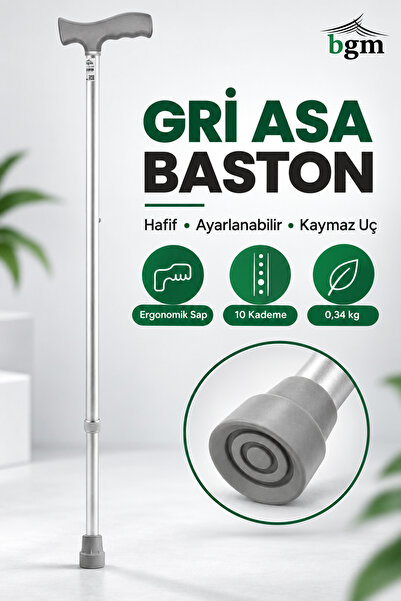 bgm Baston Ayarlanabilir Denge Bastonu - Açık Gri