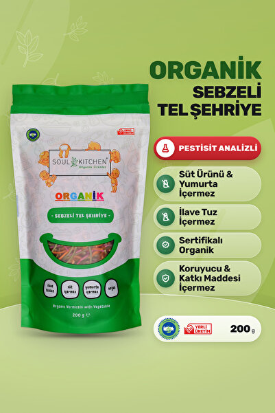 Soul Kitchen Organik Ürünler Organik Sebzeli Tel Şehriye İlave Tuzsuz Vegan 2...