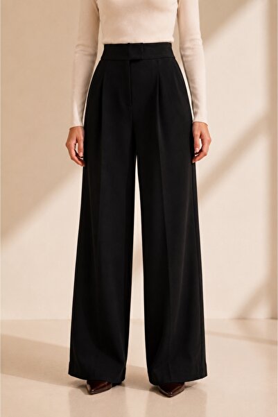 BM BALANCEMODA Γυναικείο παντελόνι Lycra Velcro Μαύρο Palazzo