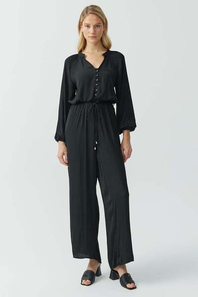 PAULMARK Women's Slim Satin Look Jumpsuit