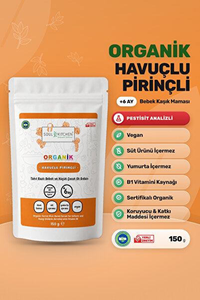 Soul Kitchen Organik Ürünler Organik Bebek Kaşık Maması Havuçlu Pirinçli B1 V...