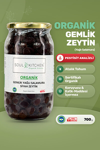 Soul Kitchen Organik Ürünler Organik Gemlik Yağlı Salamura Zeytin 700 g