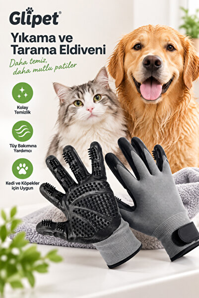 Glipet Kedi/köpek Yıkama Ve Tarama Eldiveni Large