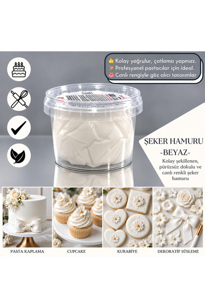 ŞEKER & SUGAR Şeker Sugar BEYAZ Şeker Hamuru 200 gr
