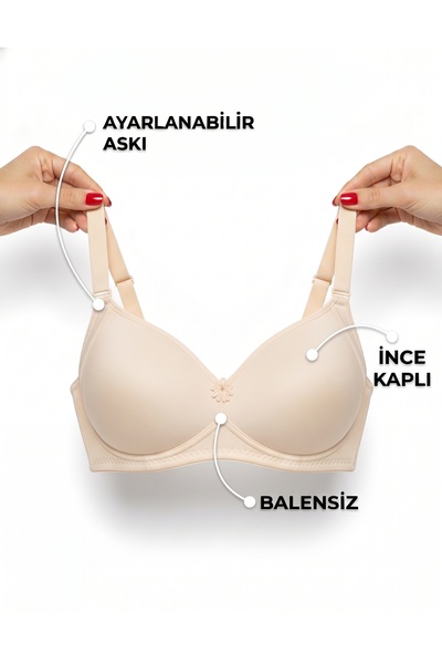 Ebru Covered Underwireless Push up Bra