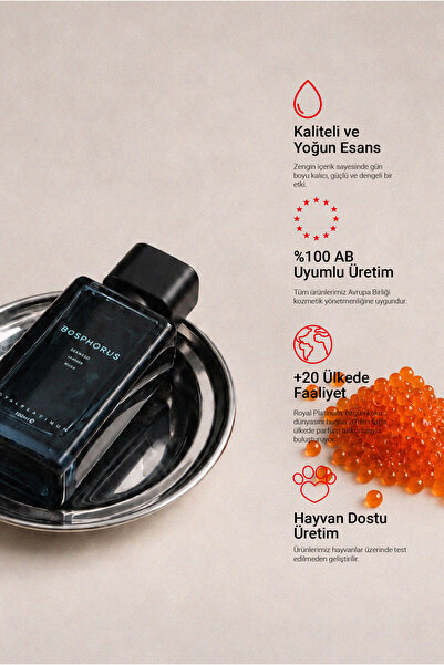 Royal Platinum Bosphorus Erkek EXTRAIT DE PARFUM 100 ML Deniz Yosunu - Amber - Misk | Ferah Seri