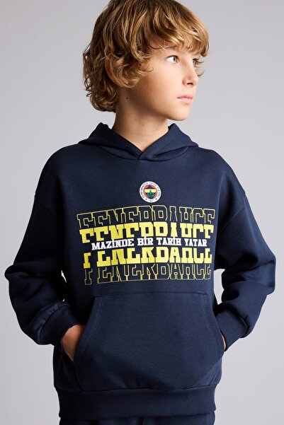 DeFacto Fenerbahçe Hooded Kangaroo Pocket Printed Sweatshirt for Boys I6539A8...