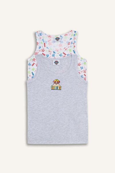 DeFacto Paw Patrol Licensed Patterned 2-Piece Gray Melange Undershirt for Boy...