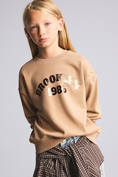 DeFacto Relax Fit Crew Neck Printed Sweatshirt for Girls I6182A826Wn