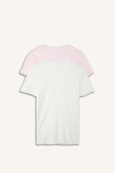 DeFacto 100% Cotton Regular Fit 2-Piece Undershirt Set for Girls H4170A826Sp