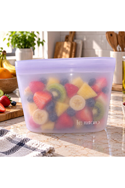 Le murano Lush 500 ml Air and Liquid Leak-Proof Locking Silicone Storage Bag,...