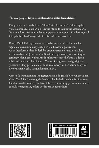 Doğan Kitap Onlar Yaşadı Ben Yazdım / Kemal Varol / / 9786258036657