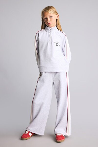 DeFacto Half Zipper Long Sleeve Top Wide Leg Bottom 2-Piece Set Girls I1135A8...