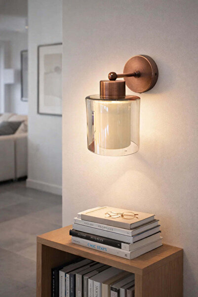 Tel Lighting Çift Cam Aplik Antik Bakır