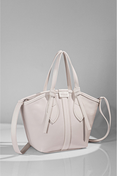 Rimense Women's Cream Zipper Bag Lined El and Shoulder Bag