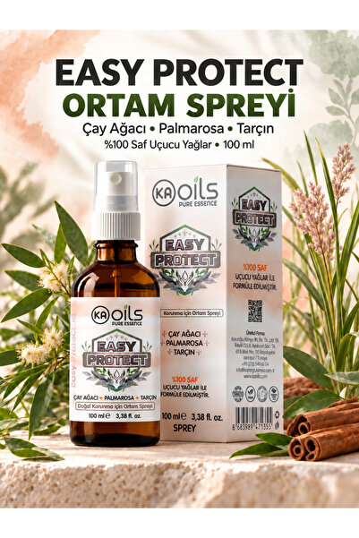 KAOils Pure Essence Easy Protect Doğal Ortam Spreyi 100 ml | Sivrisinek, Kene...