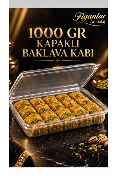 figanlar ambalaj 25 adet Kullan At Plastik Sızdırmaz 1000 GR CC Şeffaf Baklav...
