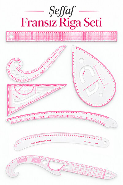 Liva Craft French Curve Fashion Design Rulers - 7 Types of Riga Rulers
