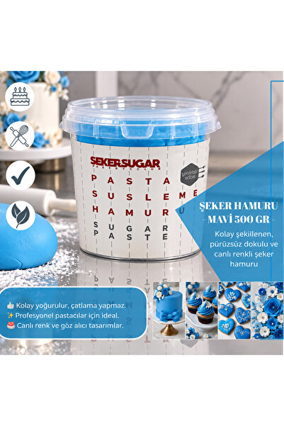 ŞEKER & SUGAR Şeker & Sugar - MAVİ Şeker Hamuru 500gr