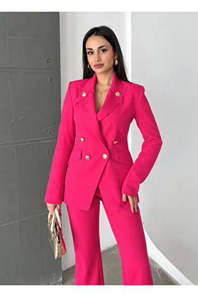 Shahiqa Yakası Düğmeli Blazer