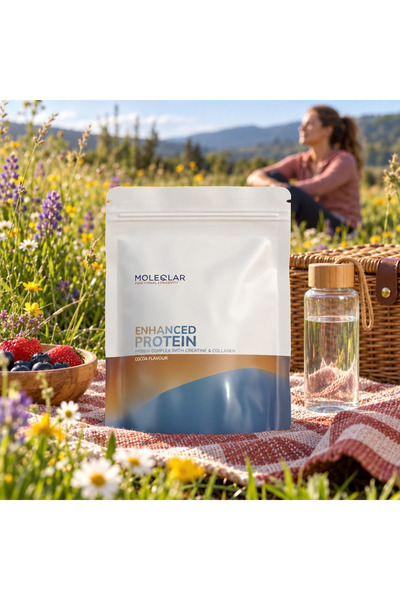MoleQlar Enhanced Protein Pulbere 1000g - Proteină îmbunătățită cu Creatină, Colagen și Enzime