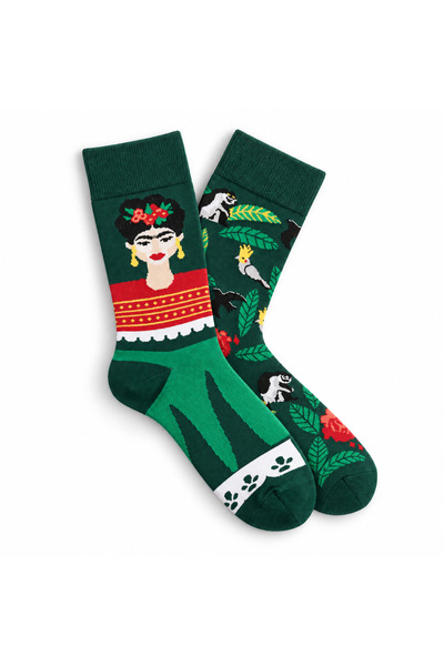 Loopie Socks Frida Kahlo Tasarım Soket Çorap - İsme Özel Şerit - Hediye Çanta