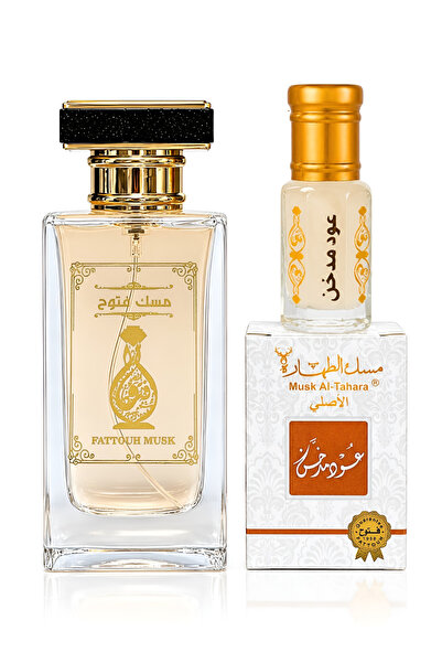 MUSK AL TAHARA Orijinal Füm oud misk seti (Parfüm 50ml + smoked oud misk 6ml ...