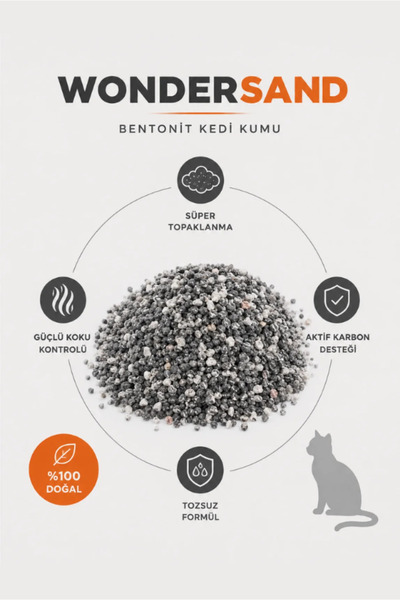 wondersand Aktif Karbon Süper Premium Kedi Kumu 10L x 2 Adet