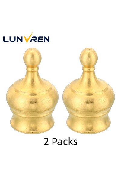 Choice Thread Lamp Finial Cap Knob, 2 Pack Brass Lamp Shade Harp Top Screw Ca...