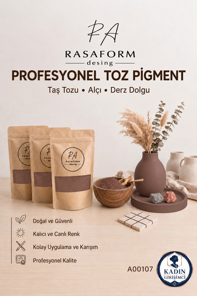 RasaForm Belirgin Koyu Kahve Toz Pigment – Taş Tozu, Beton, Alçı, Seramik ve ...