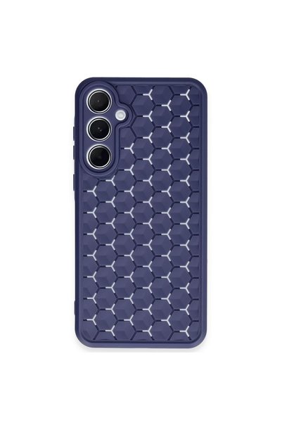 OtoTech حافظة سامسونج جالاكسي A15 4G من السيليكون على شكل قرص العسل - أزرق داكن