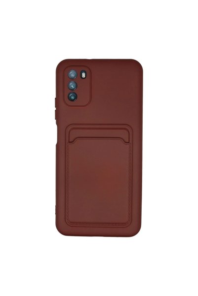 OtoTech Xiaomi Pocophone M3 Case Silicone with Kelvin Business Card - Claret Red