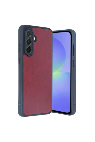 Generic Brand Samsung Galaxy A56 Case Aras Leather Cover - Claret Red
