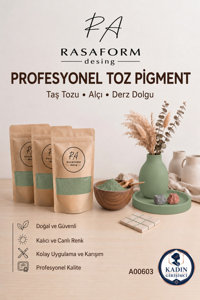 RasaForm Klasik Adaçayı Toz Pigment – Taş Tozu, Beton, Alçı, Seramik ve Derz ...