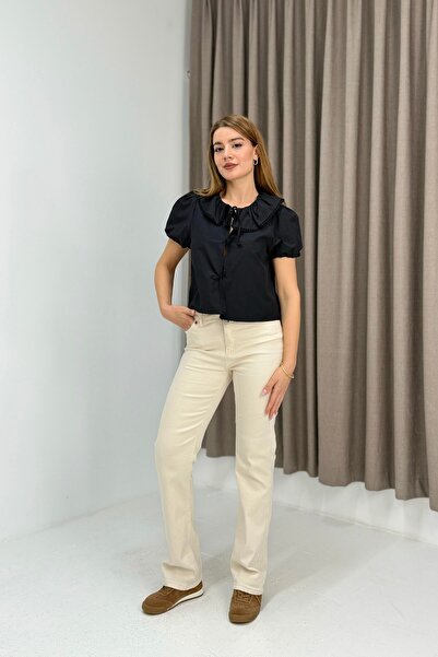 Juuuj Cream-Colored, Stretchy, Textured, Elastic Waist, Tube Leg, Comfortable...