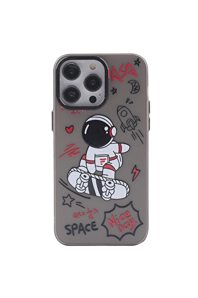 Apple iPhone 14 Pro Kılıf Prada Desenli Kapak - Prada Siyah - 1