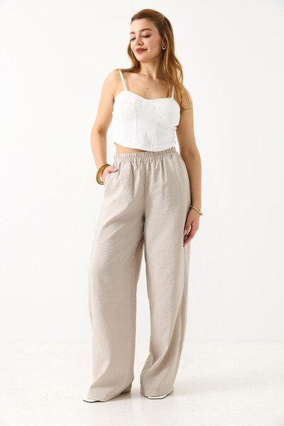 Juuuj Stone Tencel Fabric Elastic Waist Loose Fit Comfortable Fit Daily Use W...