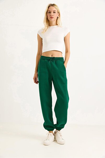 Juuuj Green Three-Thread Stretch Fabric, Elasticated Cuffs, Comfortable Fit, ...