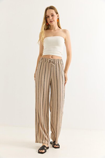 Juuuj Mink Wrinkled Textured Elastic High Waist Comfortable Cut Longitudinal ...