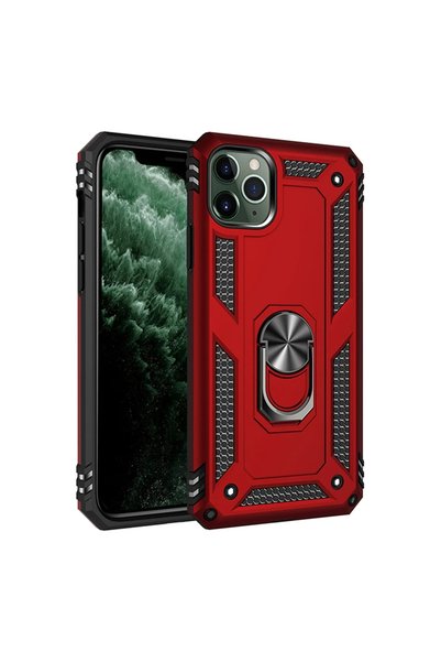 OtoTech غطاء سيليكون لجهاز ابل ايفون 11 برو ماكس مع حلقة صوفيا - أحمر